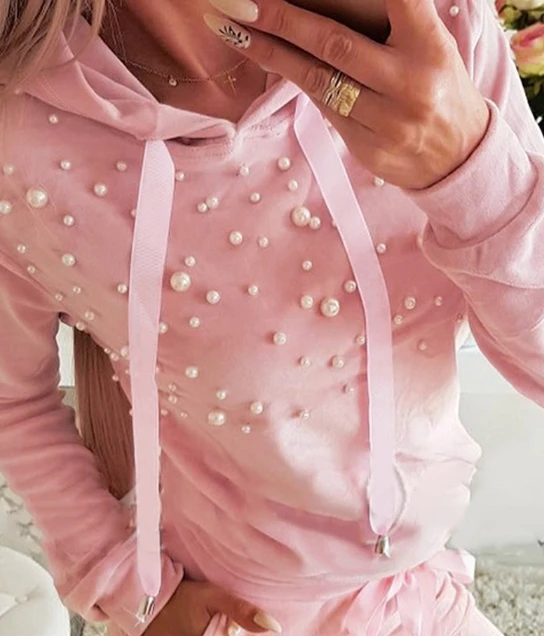 Women's Tracksuit Fashion Stripe Sports Wear Casual Long Sleeve Hoodie Sweatershirt and Pants Sport Set Two Piece Set for Women