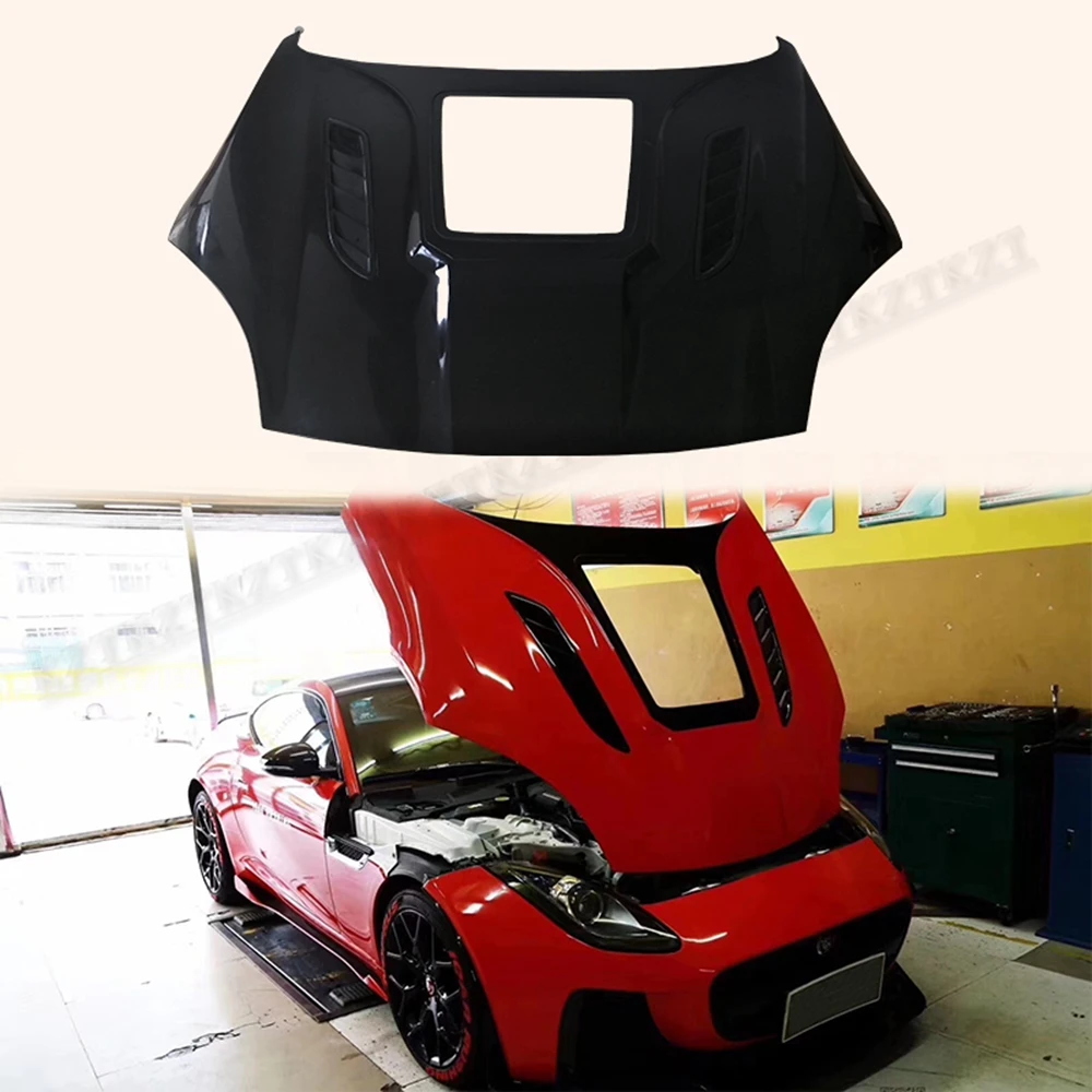 

For Jaguar F-Type 2009-2019 Carbon Fiber Clear Glass Hood Bonnet