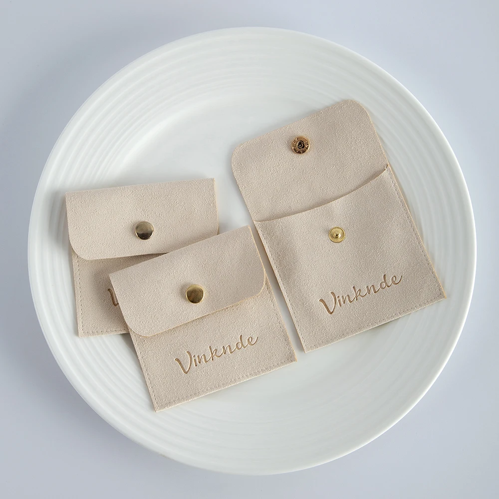 100 Jewelry Gift Pouches Custom Logo Name Christmas Wedding Party Decoration Storage Bag 8x8cm Ring Packaging Organizer Gift Bag