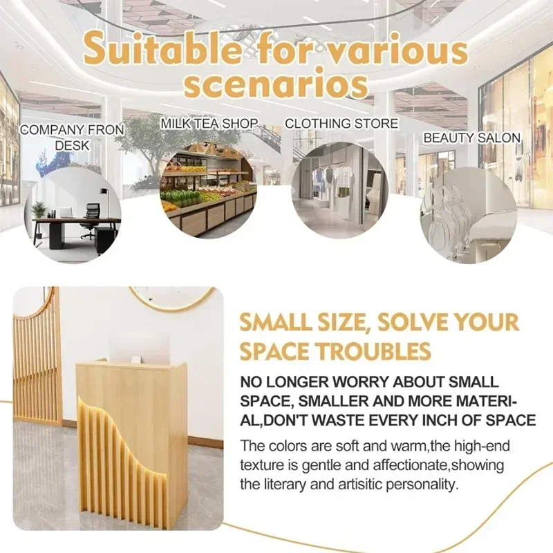 Reception Table Counter Restaurant Furniture Aesthetic Beauty Institute Cafe Cash Advanced Desk Mostrador De Tienda Spa Storage