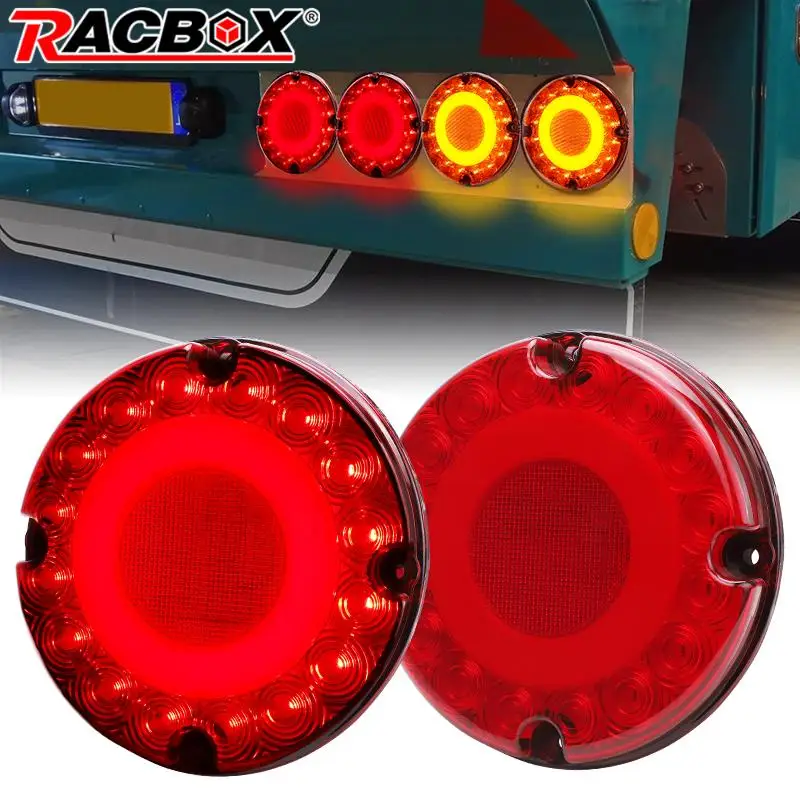 

7" Round Bus LED Tail Brake Light 36LED Rear Brake Lamp Red Yellow Turn Signal Light 12V 24V For Car Truck Lorry Trailer Pickup