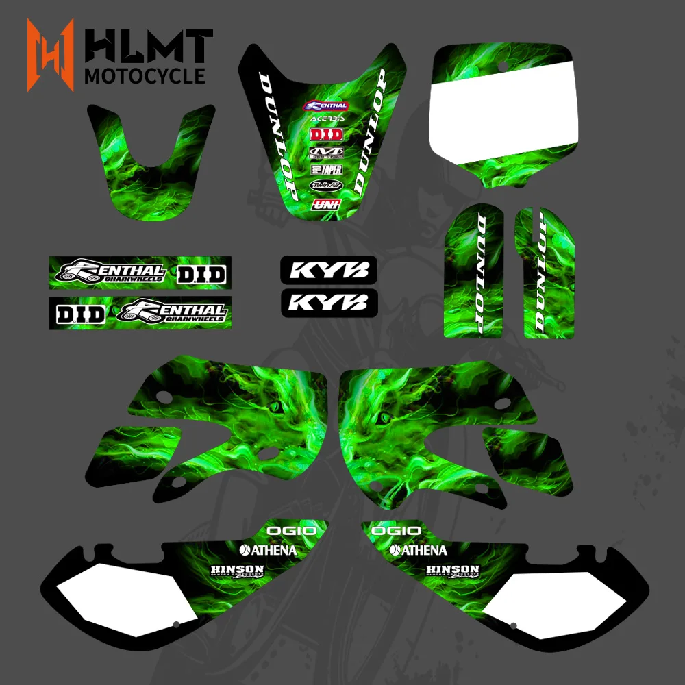 

HLMT Motocross Team Graphics Background Sticker Decal Kits For KAWASAKI KX65 2000-2013 KLX110 2000-2009 KX 65 KLX 110 Customized