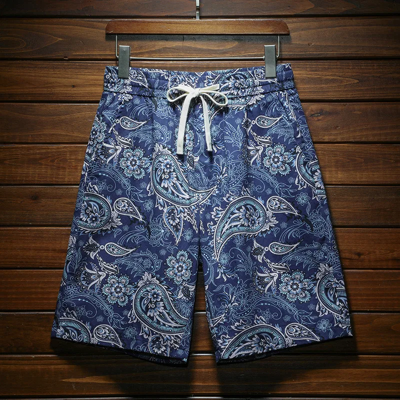 Beach Shorts Men's Summer Thin Cool Breathable Outdoor Pants Handsome Personality Fashion Printed Loose All-Match Casual Shorts