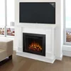 48" Silverton Electric Fireplace Mantel Insert Heater Remote Control 6ft Cord Realistic Flames Adjustable Thermostat Timer Home 4