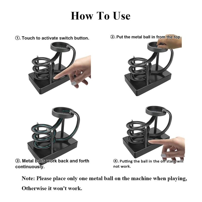 Non-Stop Rolling Ball Tabletop Toy For Everyone, Scientific Physics Tool Circulation Device A