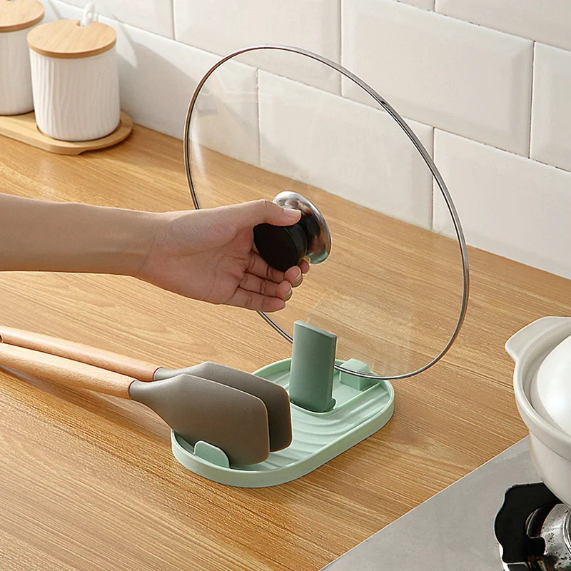 

Foldable Pot Lid Rack Plastic Spoon Holder Stand Kitchen Organizer for Fork Spatula Rack Pan Cover Shelf Tableware Storage Rack