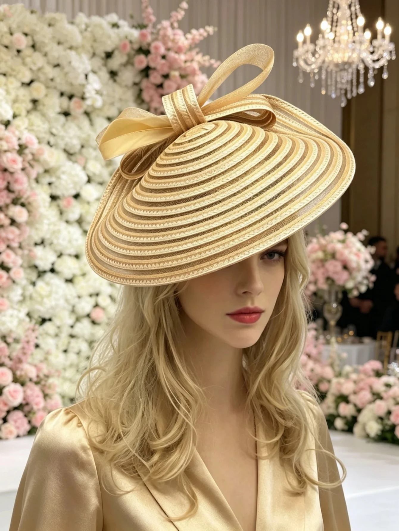 2026 Neuer Fascinator Eleganter Haarschmuck mit Schleife und Feder, Kentucky Derby Hüte, Teeparty Cocktailhut, Hochzeits- und Rennsport-Kopfschmuck – Detail 3