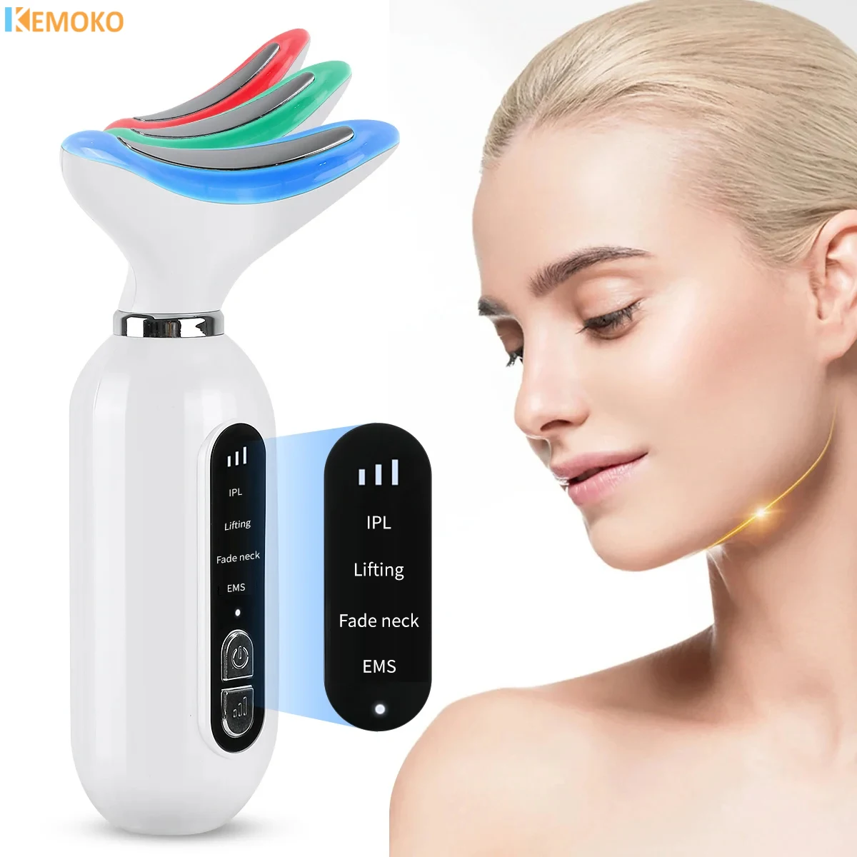 Ems Microcurrent Photon Therapy Device Hot Cool V Line Face Neck Lifting Machine Antirughe Double Chin Remover Beauty Care
