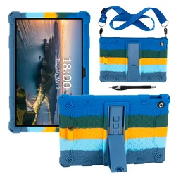 Lenovo Tab 10.1 Thickened Anti - Drop Silicone Stand Tablet Cover for Lenovo Tab 10.1 2025 (Colorful dark blue)