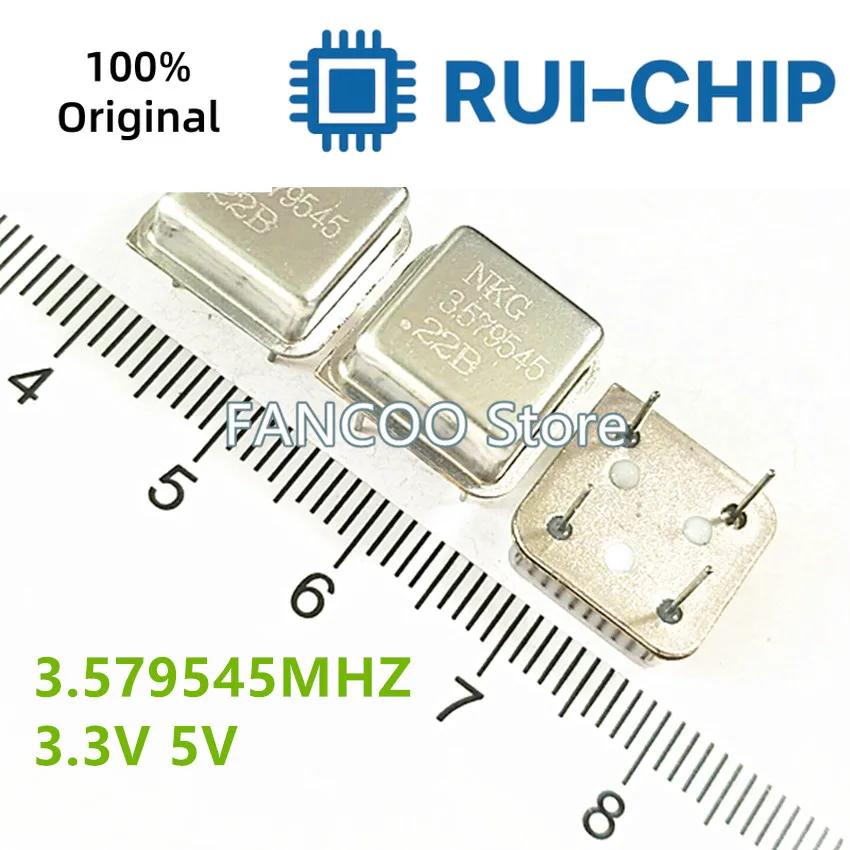 5개 3.579M 3.579545M 3.579MHZ 3.579545MHZ 하프 사이즈 3.3v 5v 크리스탈 클록 오실레이터 OSC DIP-4