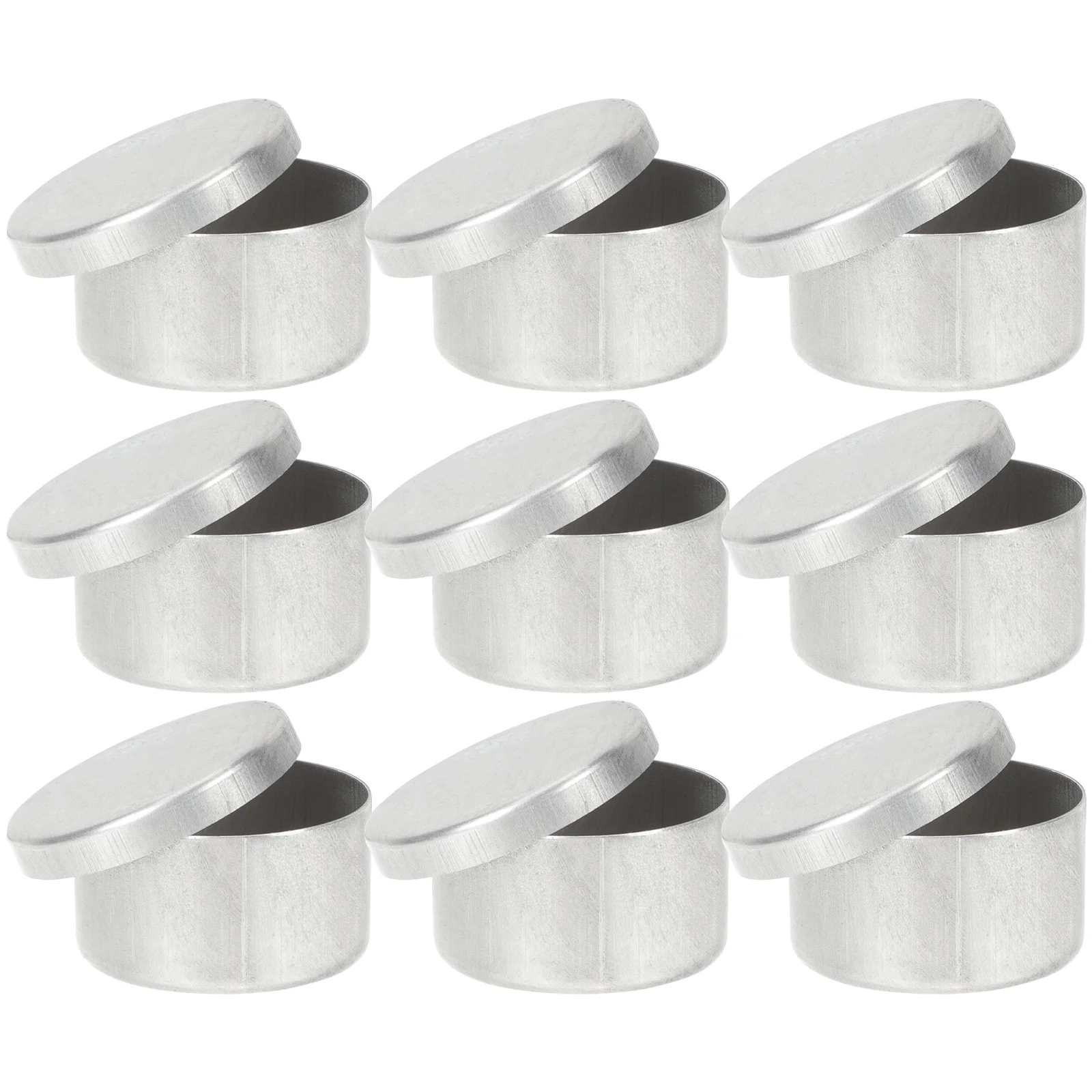 9pcs Sampling Round Aluminium Jars Round Lip Balm Containers Sample Boxes