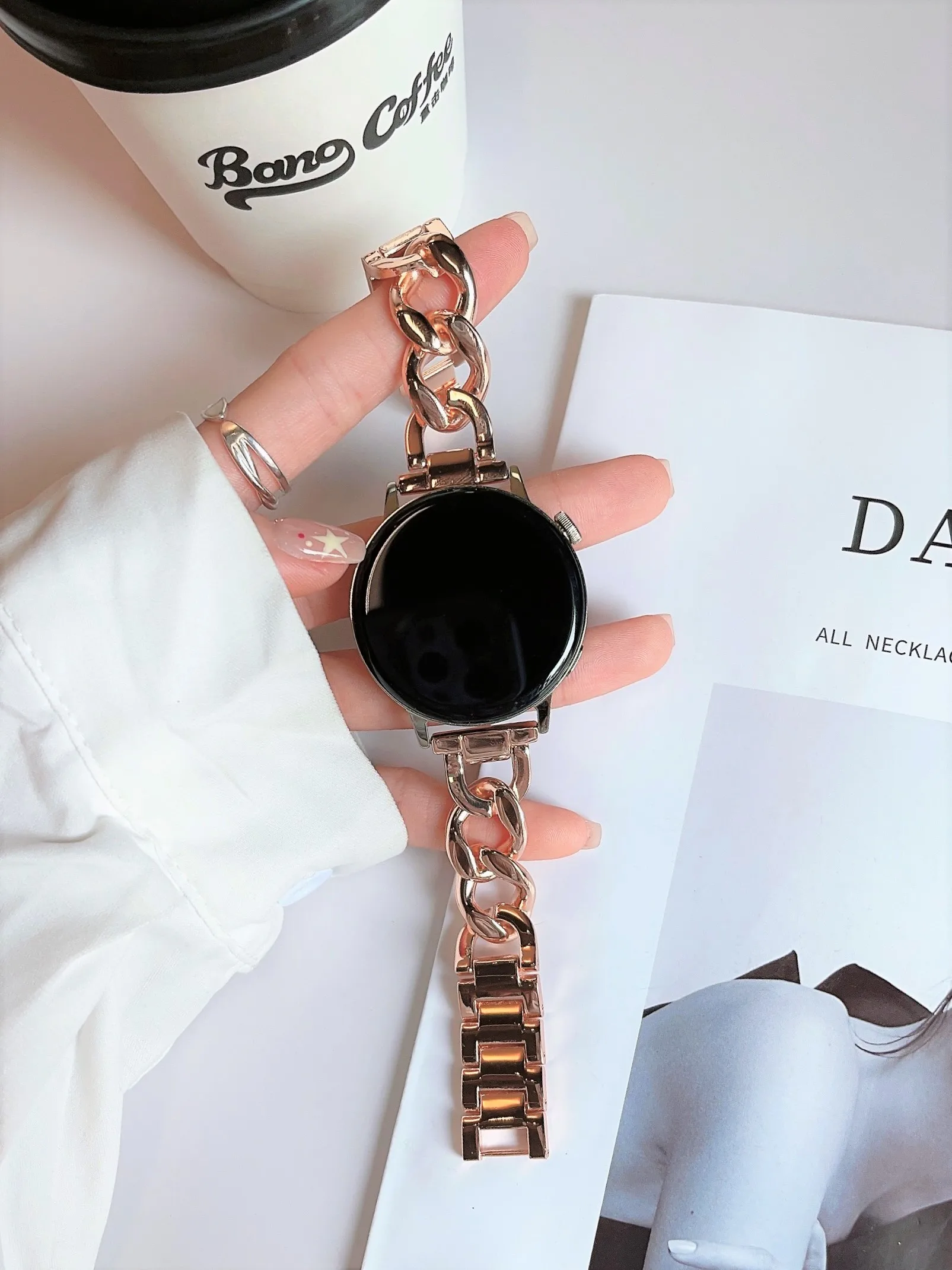 Sleek Metal Chain Bracelet - Premium 20mm/22mm Band