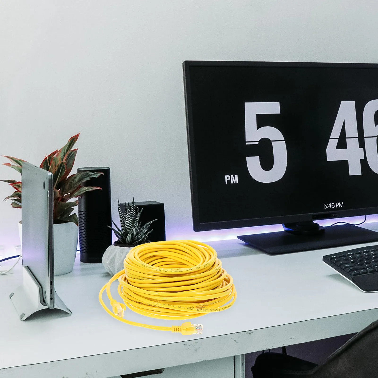 20M Cat 5E 네트워크 케이블 컴퓨터 라우터 모뎀 게임 스트리밍 홈 오피스용 고속 안정적인 이더넷 패치 코드