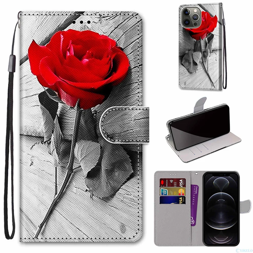 Tower Rose Dog Cat Kids Holster For Case Huawei P Smart 2020 2018 P 스마트 Z 메이트 30 프로 메이트 20 라이트 10 라이트 Y9 프라임 2019 20