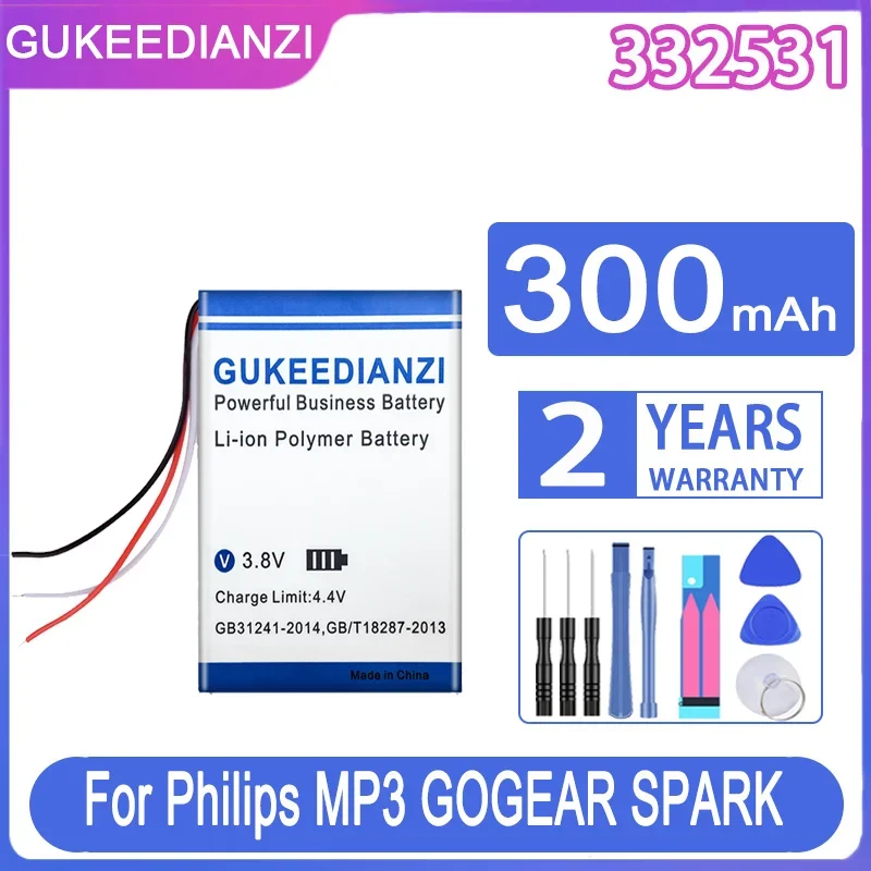 Gukeedianzi Batteria Di Ricambio 332531 300Mah Per Batterie Digitali Philips Mp3 Gogear Spark 2Gb 4Gb