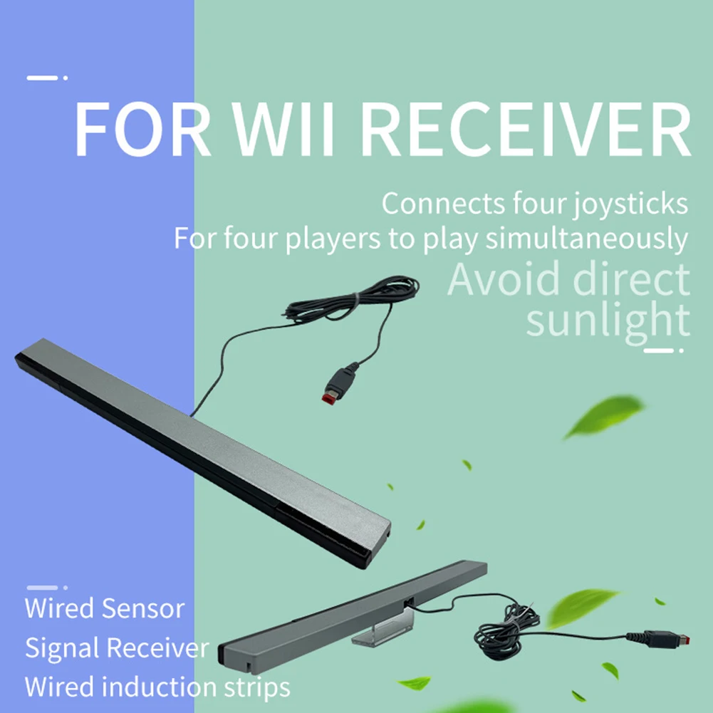 Wired Infrared Ray Sensor Bar with Extension Cord Video Game Sensor Bar Wired Motion Sensor Bar for Nintendo Wii Wii U Console