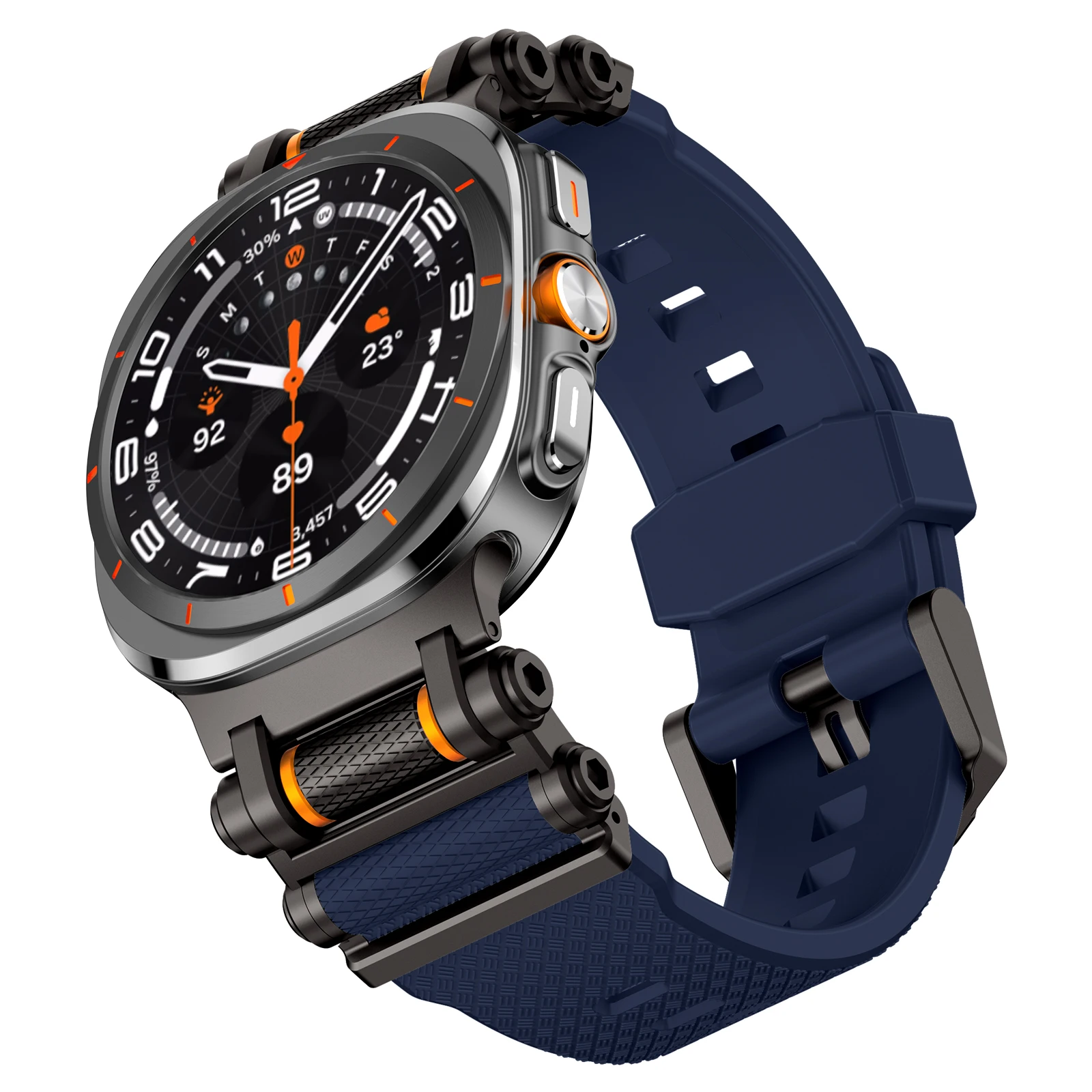 Elegant Silicone Sport Strap for Luxury Watches - 47mm No-Gap Wristband Bracelet