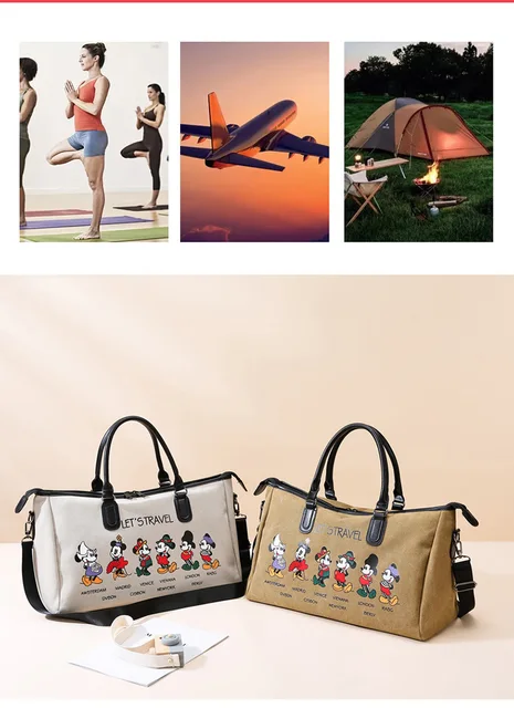 2023New Disney Mickey Fashion Suitcase Travel Tote Bag Men's and