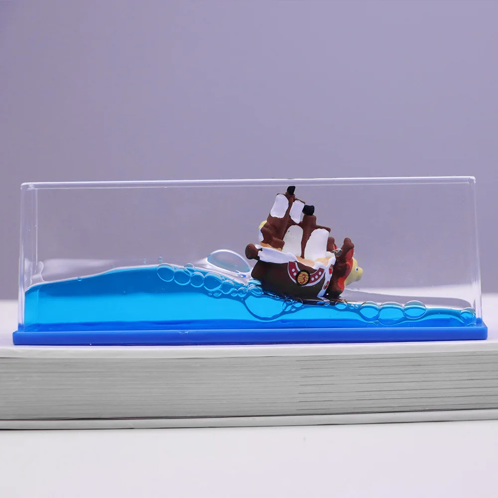 Going Merry Pirate Ship Fluid Liquid One Piece Thousand Sunny ship Floating Boat Drift Barcos Living Room Decorations Gifts