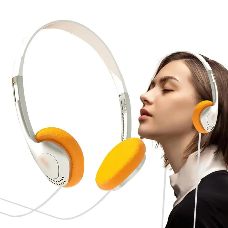 Retro Over-Ear Earphones Lightweight Earphones Vintage Feelings Mini Stereo Headphone High-Quality Sound for Player Home Mobile