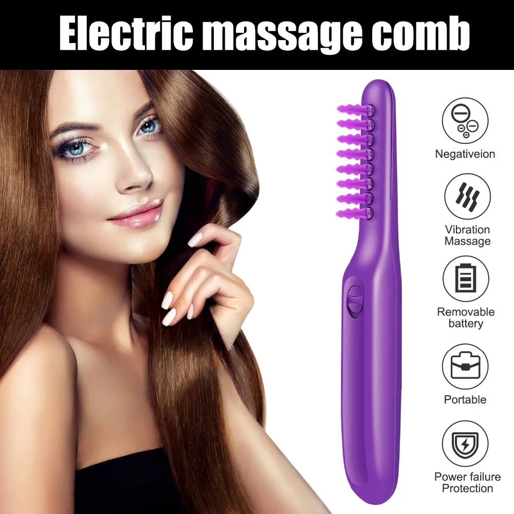 Pente de Cabelo Elétrica Desembaraçar Automático Resolver Emaranhado Alisamento Massagem Pente Molhado Seco Cabeleireiro Ferramenta Estilo 7 Computers & Electronics
