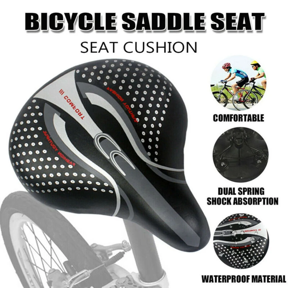 

1pc Bike Bicycle Soft Saddle Electric Scooter Comfort Seat Cushion Leisure Riding 30*27cm Shock Absorption Straight Rail Seat