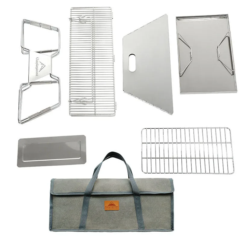 Large Portable Folding BBQ Grill Stove Campingmoon MT-3 4-5 Person Outdoor BBQ Rack 34x49cm