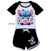 New Lilo And Stitch Girls Boys Clothing Set Kids Sports T shirt+Shorts Set Children Clothing Casual Comfort outfits Pyjamas Gift 4