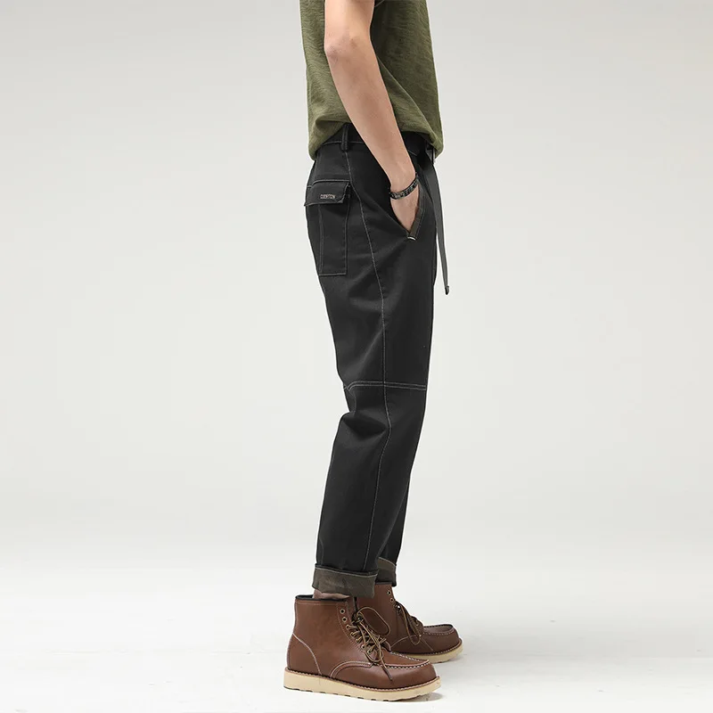 2024 New Brand Casual Pants Men's Street Summer Loose Retro Fashion Slightly Wide Harem Pants Straight Pants