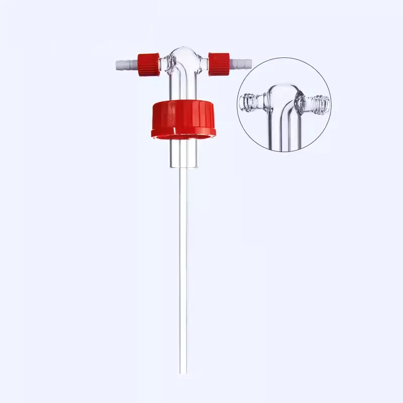 Gas Washer Bottle Screw-top Gas Washer Bottle Straight Tube GL45 For Laboratory Use
