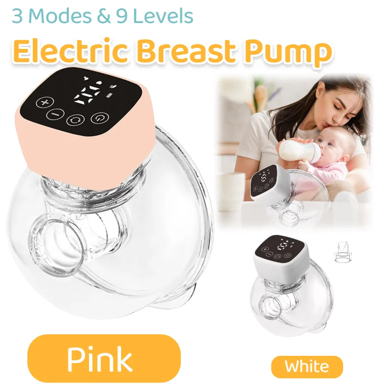 Wearable Hands-Free Electric Breast Pump with 3 Modes & 9 Suction Levels, Silent Comfort,