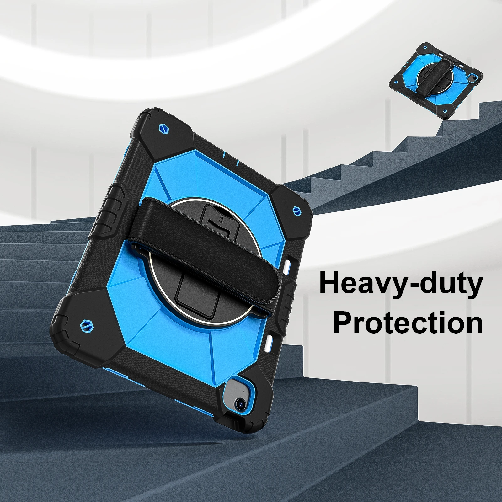 Armor Silicone Case For Ipad Air With Stand And Wristband_voghion.com