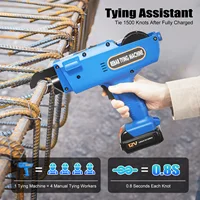 Machine à relier automatique de niveau de barres d'armature, 8mm-34mm, 12V, 4500mAh, Machine à attacher les barres d'armature électrique portative, pince à fil, Kit d'outils avec piles 1