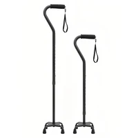 Adjustable Quad Cane Walking Stick for Seniors Adults Aluminum Walking Cane with 4-Pronged Base for Extra Balance & Stability 1