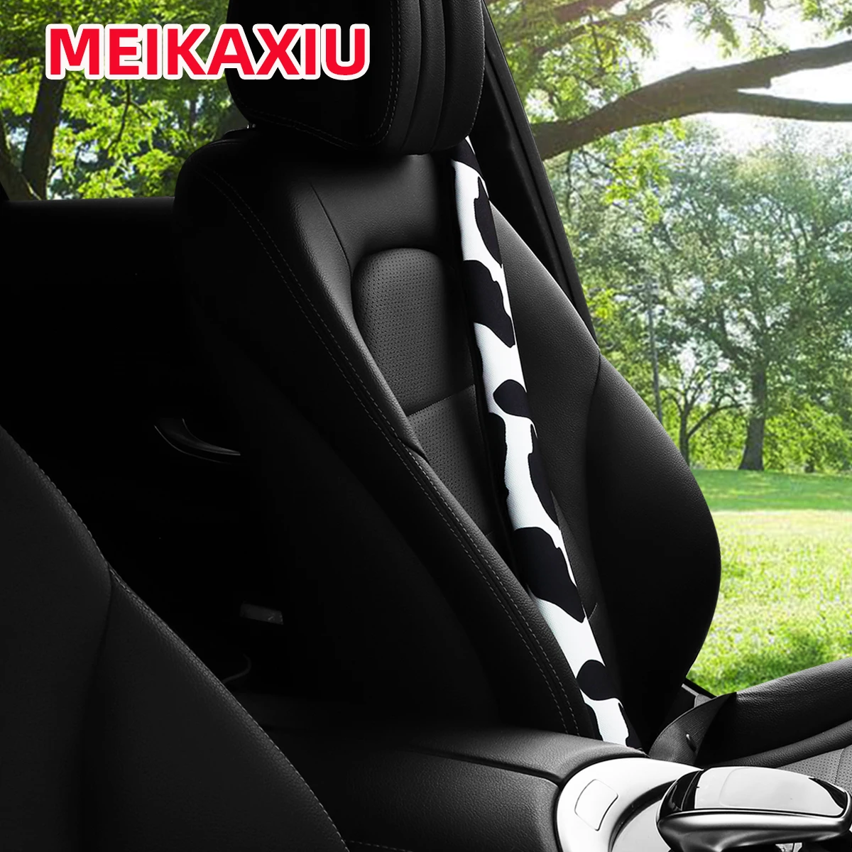 암소 프린트 원단 편안한 따뜻한 플러스 긴 자동차 어깨 보호대, 75cm, 29.5 인치, 자동차 인테리어 용품, 1 신제품