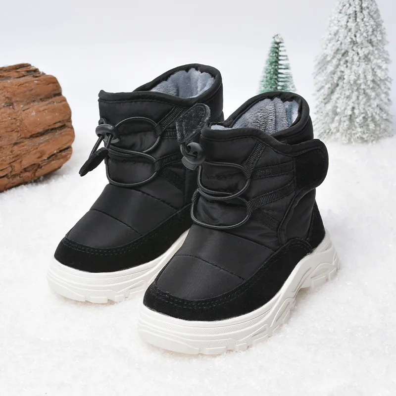 

Winter Boots for Children Cotton Shoes Plush Warm Thicken Boys Ankle Boots Non-slip Outdoor Shoes Boot