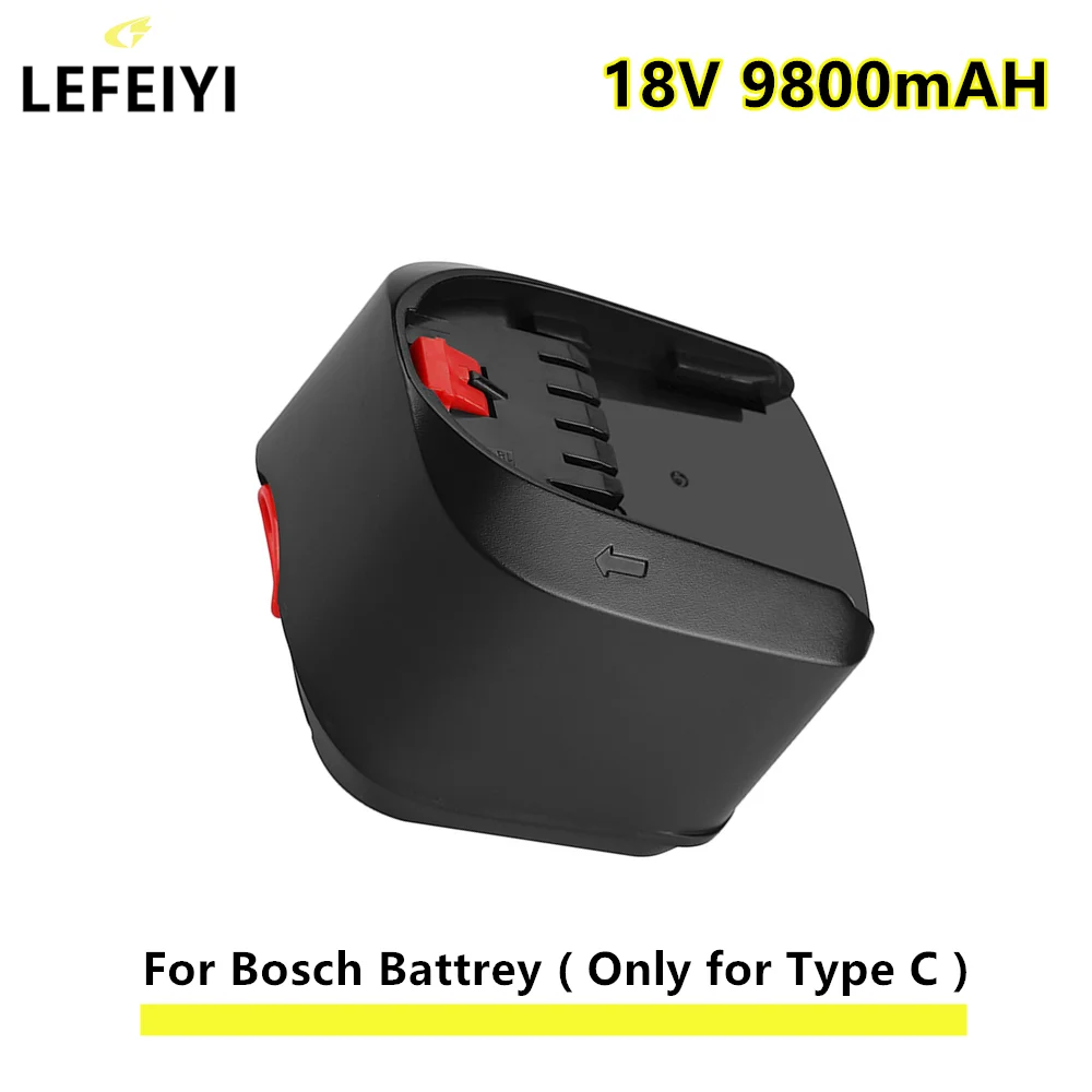 Batteria Agli Ioni Di Litio Da 9,8 Ah Per Elettroutensili Bosch 18V Tipo C Ahs48Li, Psb 18 Li-2,Pst 18 Li,Psr18Li-2 Fit Charger Al1810Cv, Al1830Cv