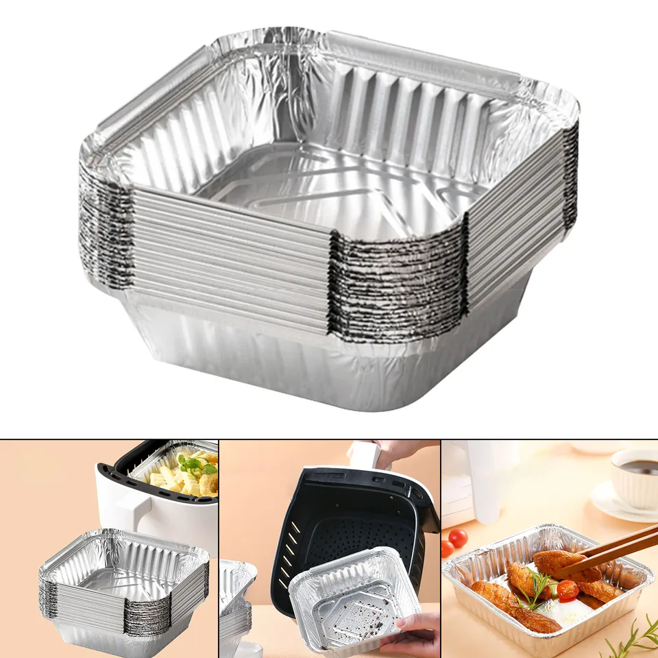 Plateaux En Aluminium Pour Iteuse à Air, 10/20/30/50 Pièces, Poêles De Cuisson Antiadhésives En Papier, Doublures De Iteuse à Air Pour Barbecue, Four Rectangulaire, Bol De Cuisine, Outil De Cuisine
