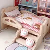 Baby Doll Miniature Bed with Stairs Fashion Doll Play for 20cm 1/6 Doll Accessory Play House Furniture Set Dollhouse Decoration 4