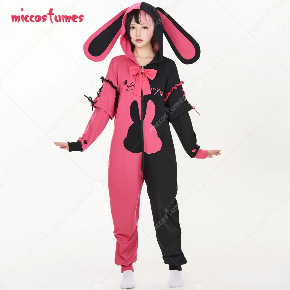 Women Onesie Pajama Claw Heart Bunny Print Loungewear Adult Hooded Homewear Kigurumi Sleepwear