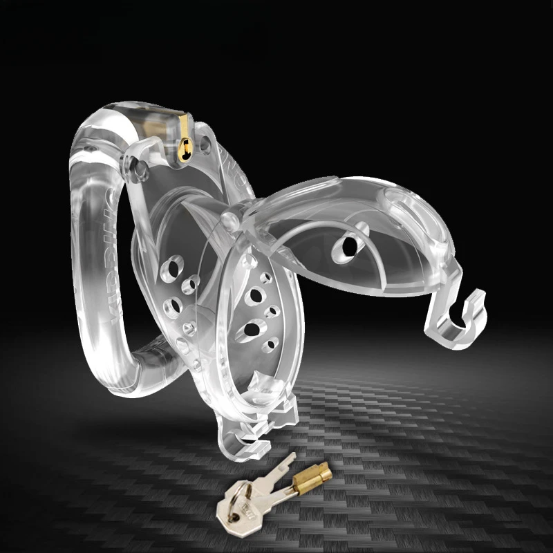 UNZM Men's Abstinence Chastity Bondage Porn Toys Penis Lock Hollow Split Flap Cap Lock Locking Removable Cock Ring