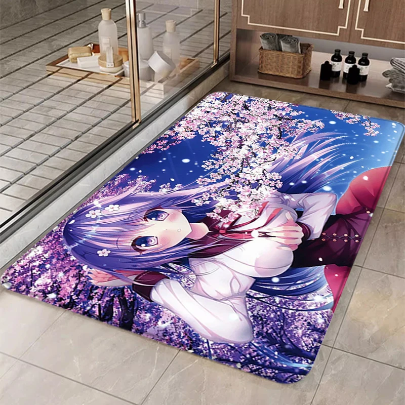 

Sakura Anime Kitchen Carpet Mat for Hallway Home Cute Rug Living Room Mats Custom Carpets Rugs Doormat Entrance Door Bath Foot