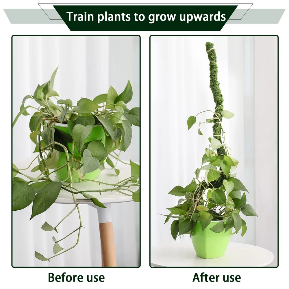 Description Picture 4 of item1PC Moss Pole Bendable Plant Stakes Handmade Slim Monstera Plant Support Moss Plant Sticks Support for Large Indoor Potted