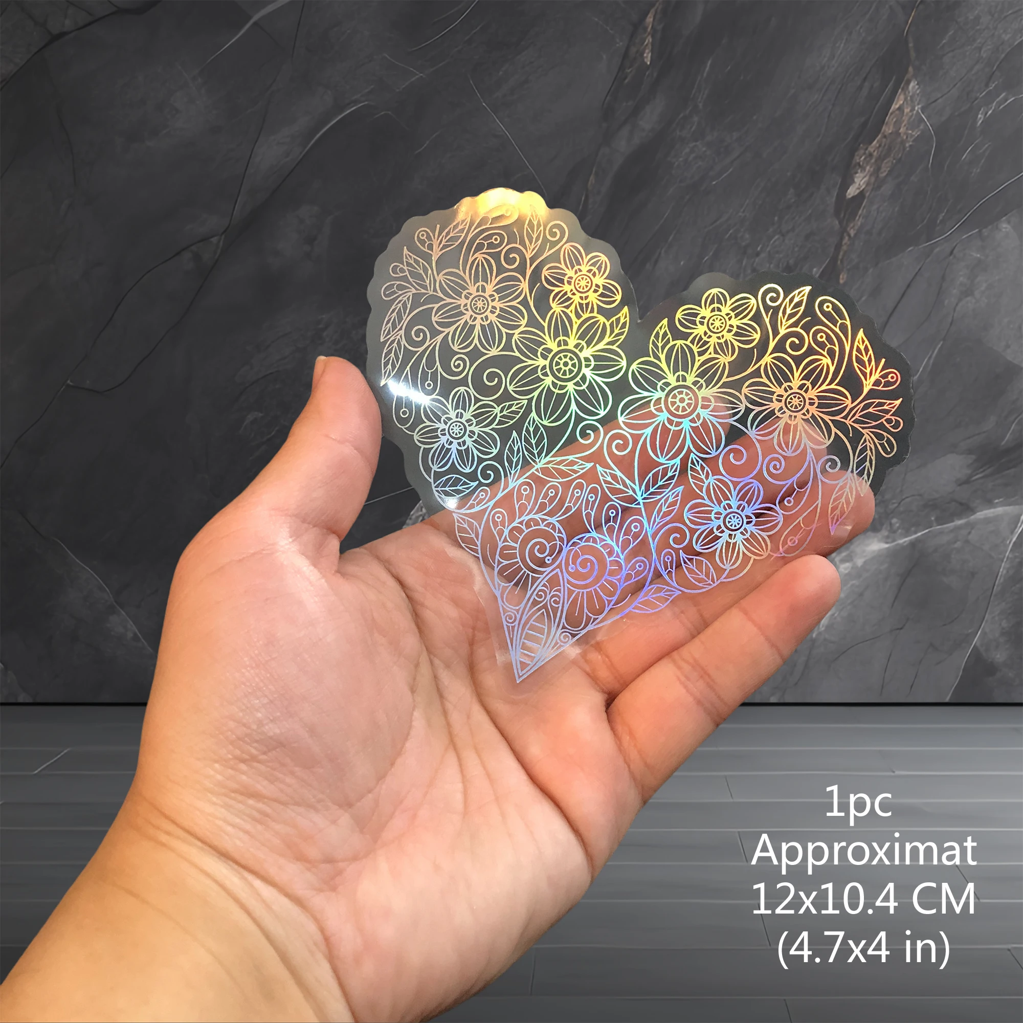 10er-Pack Große Aufkleber Holographisch Glitzernd PET Transparent Glänzend Wasserdicht Selbstklebend DIY-Materialien, Max. Größe 8,5 X 17,9 CM – Detail 12