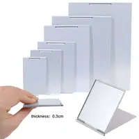 Miroir pliant décoratif en aluminium, miroirs de maquillage rectangulaires pliables, mini miroir de poche compact en métal, outils cosmétiques 6