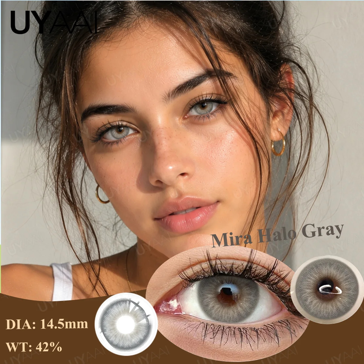 Natural Beauty Colored Contact Lenses - Grey, Brown, Blue & Green (Yearly)