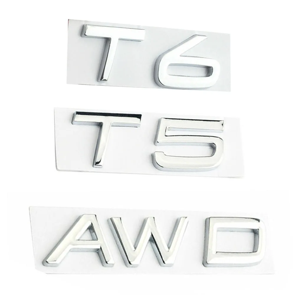 Per Volvo Xc60 Xc90 S60 S80 S60L V40 V60 T5 T6 Awd Lettering Logo Symbol Car Rear Guard Sticker Badge Emblem Accessori Auto