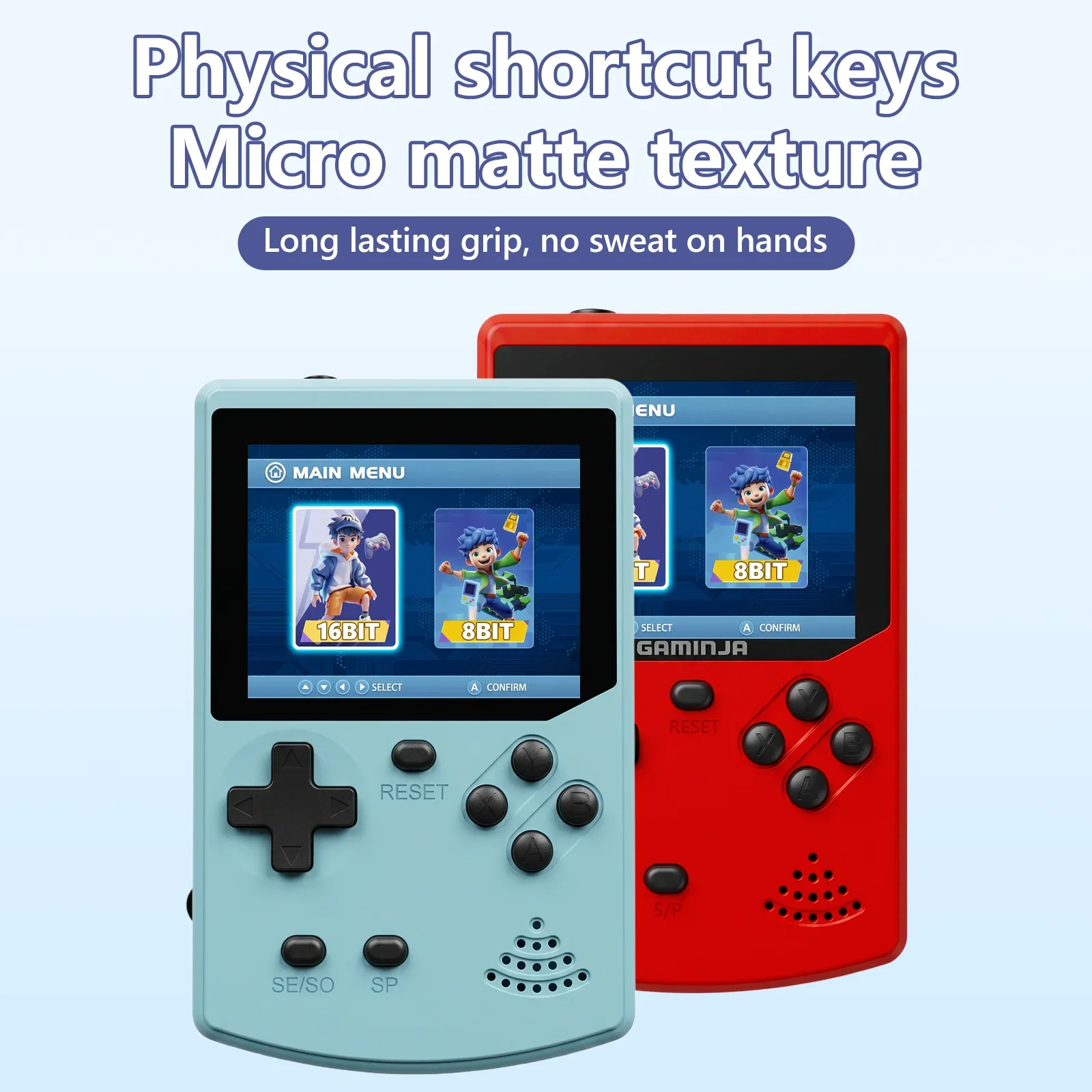 GAMINJA Handheld Game Console 300 Classic 8bit/16bit Games 2.8" HD Screen Retro Video Mini Game Console Gift for Nostalgia - 3
