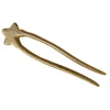 Green Sandalwood Star Double Hairpin Shaped Pins Wooden Sticks Lettering French Accessories for Thick Buns Chinese Miss 6