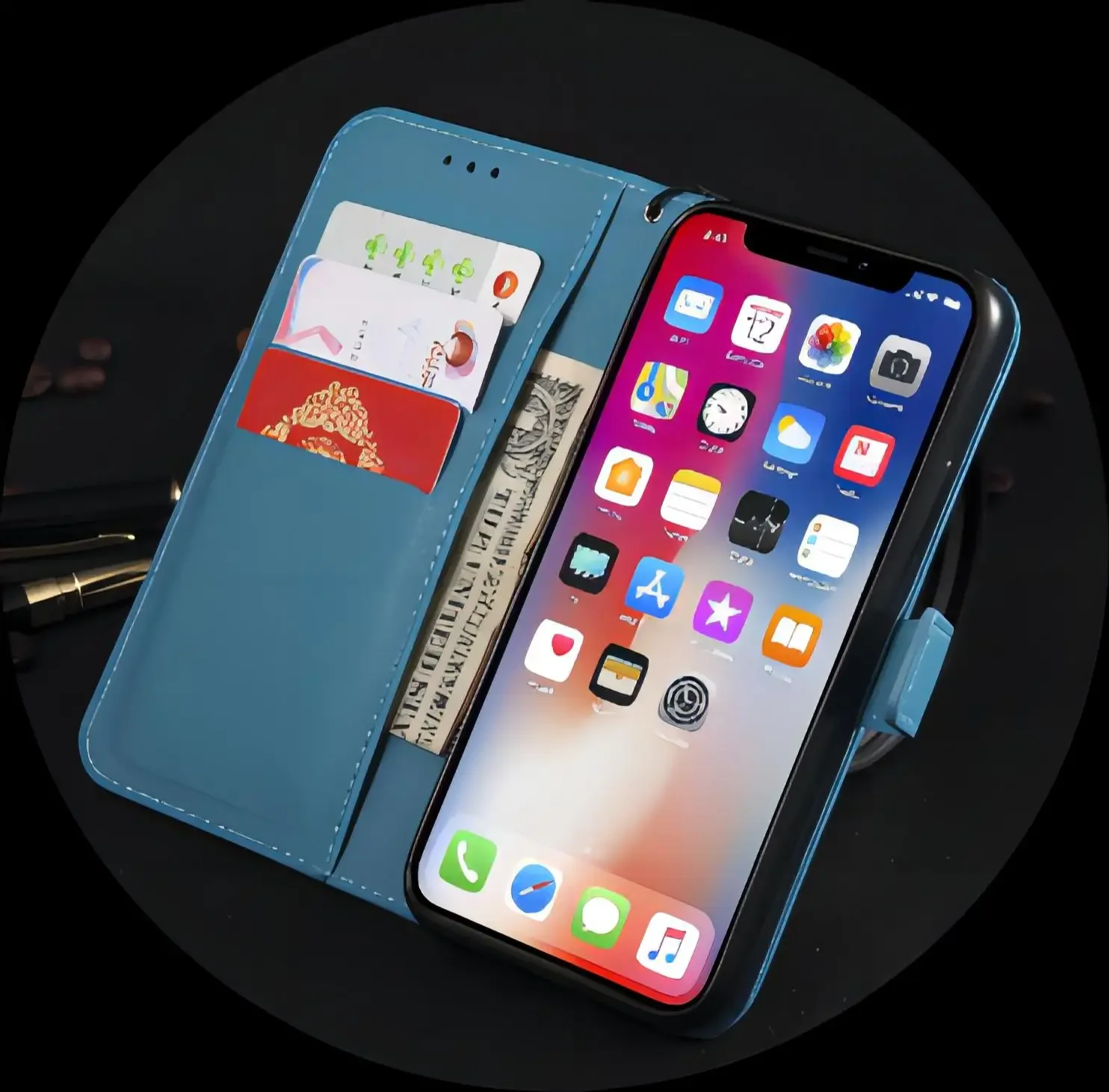 Leather Case For Samsung Galaxy S22 Ultra S21 S20 FE S10 Lite S30 S9 S8 Plus S7 Edge Note 20 Ultra 10 9 8 Flip Wallet leather wallet case leather case phone case leather phone case